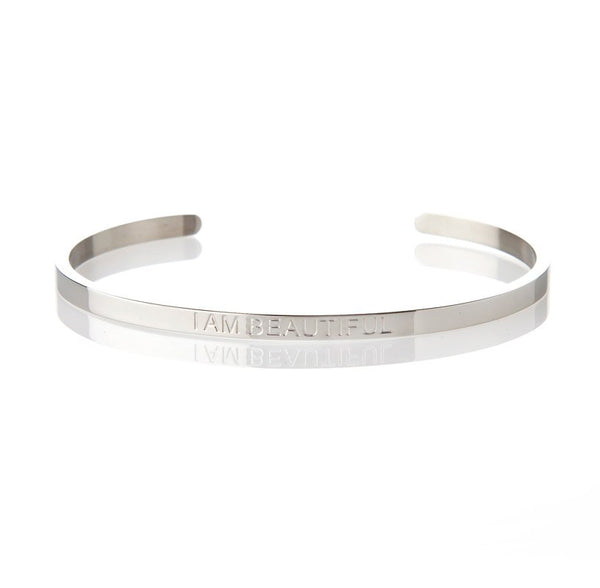 HALF PRICE - I AM BEAUTIFUL – AFFIRMATION BRACELET (AVAILABLE IN SILVER,ROSE OR GOLD)