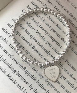 Personalised plain heart bracelet