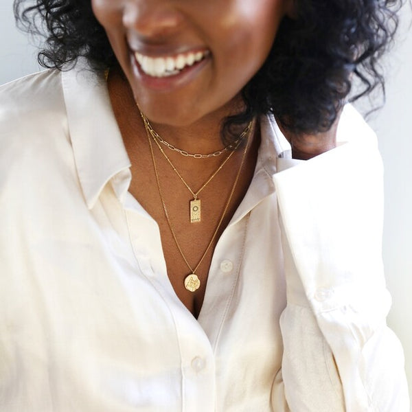 Lisa Angel Gold Stainless Steel Sagittarius Pendant Necklace