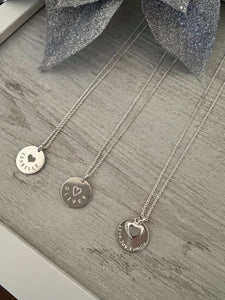 Personalised sterling silver necklaces