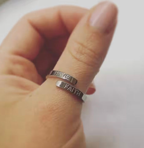 Soul Analyse - HALF PRICE SALE - ‘Have faith’’ Affirmation Ring – Silver