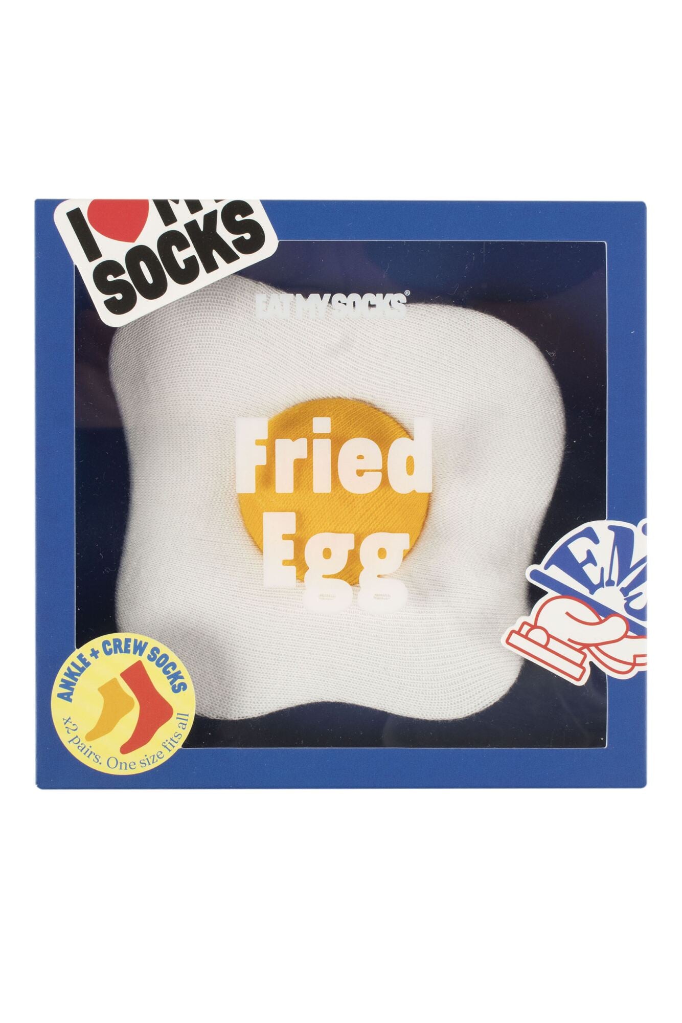 MENS & WOMENS COTTON FRIED EGG SOCKS 2-PAIR - LESS THAN HALF PRICE