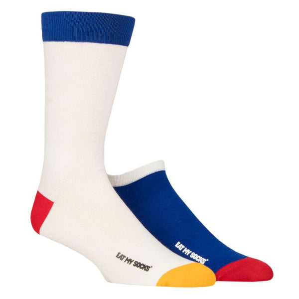 MENS & WOMENS COTTON FRIED EGG SOCKS 2-PAIR - LESS THAN HALF PRICE
