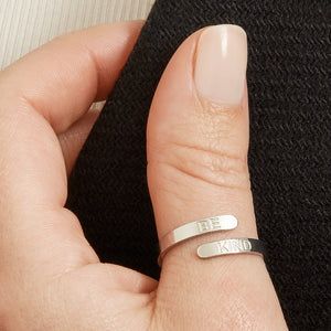 Be Kind’ Affirmation Ring Silver