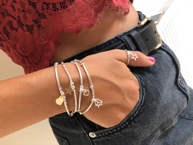 4 bracelet stack and matching star ring