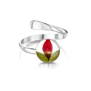 Silver Ring (Adjustable) - Rose - Round