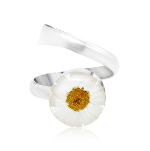 Silver Adjustable Ring - Daisy