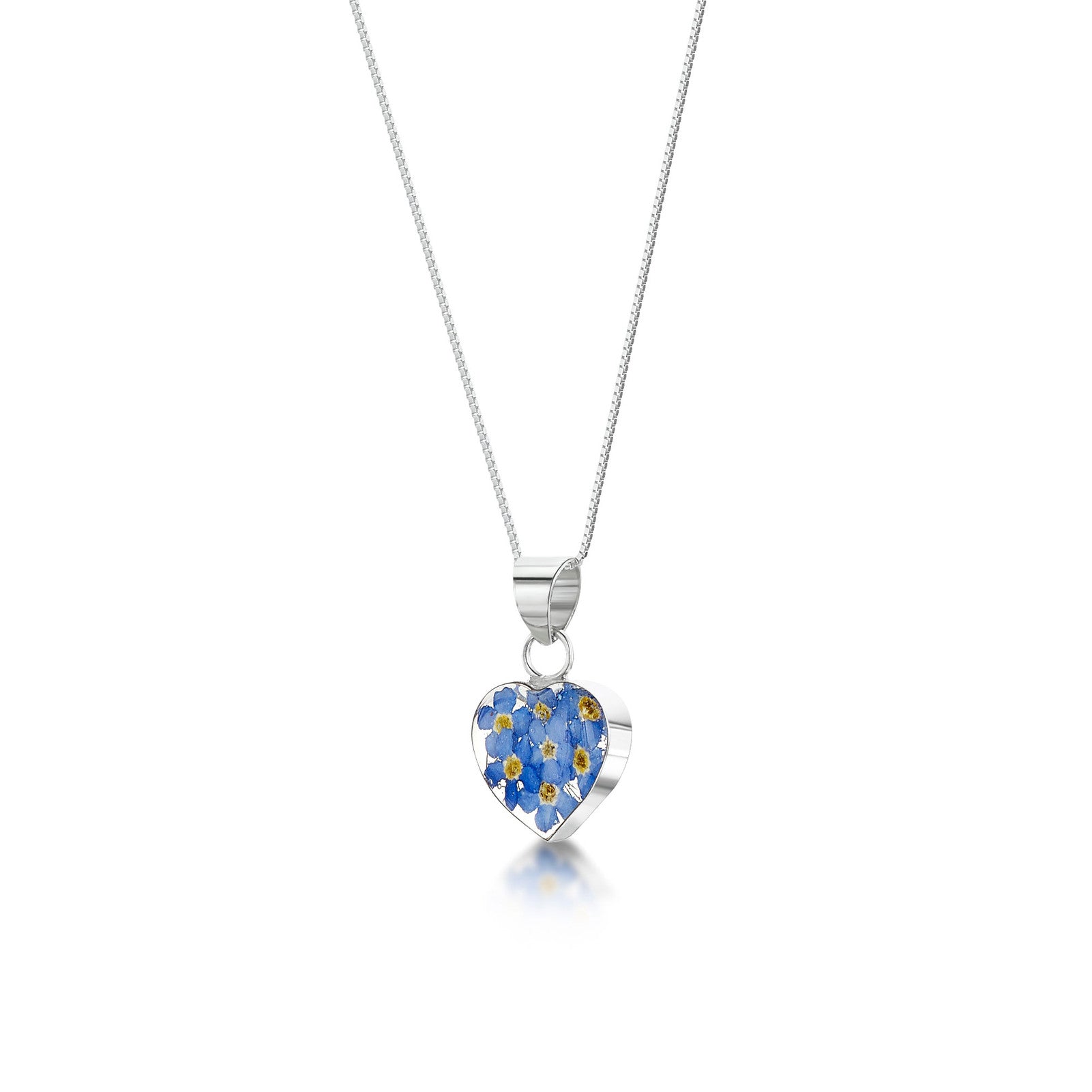 Silver Pendant - Forget-me-not-Heart