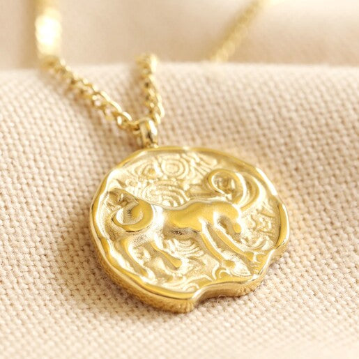 Lisa Angel Gold Stainless Steel Capricorn Pendant Necklace