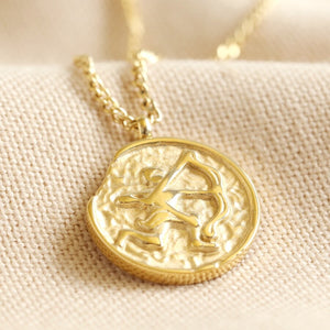 Lisa Angel Gold Stainless Steel Sagittarius Pendant Necklace