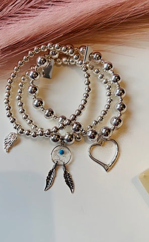 Sterling silver 3 bracelet stack