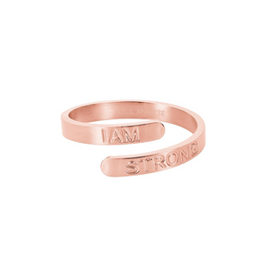 ‘I AM STRONG’ Affirmation Ring – Available in Silver, Gold or Rose