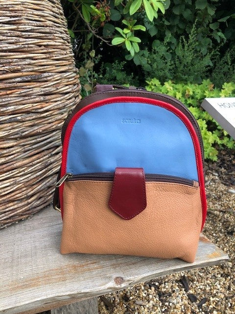 coloured leather backpacks uk CARNEDD LICHEN GREEN | Green leather backpack with scallop edge This colorful soft leather backpack is pretty The Lancashire Tan Brown Leather